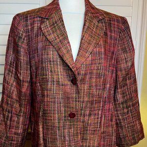 Jones New York Woman Blazer Multi Color Tweed Sz 16W